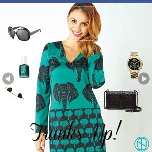 NWT! Tracy Negoshian Signature Elephant Dress